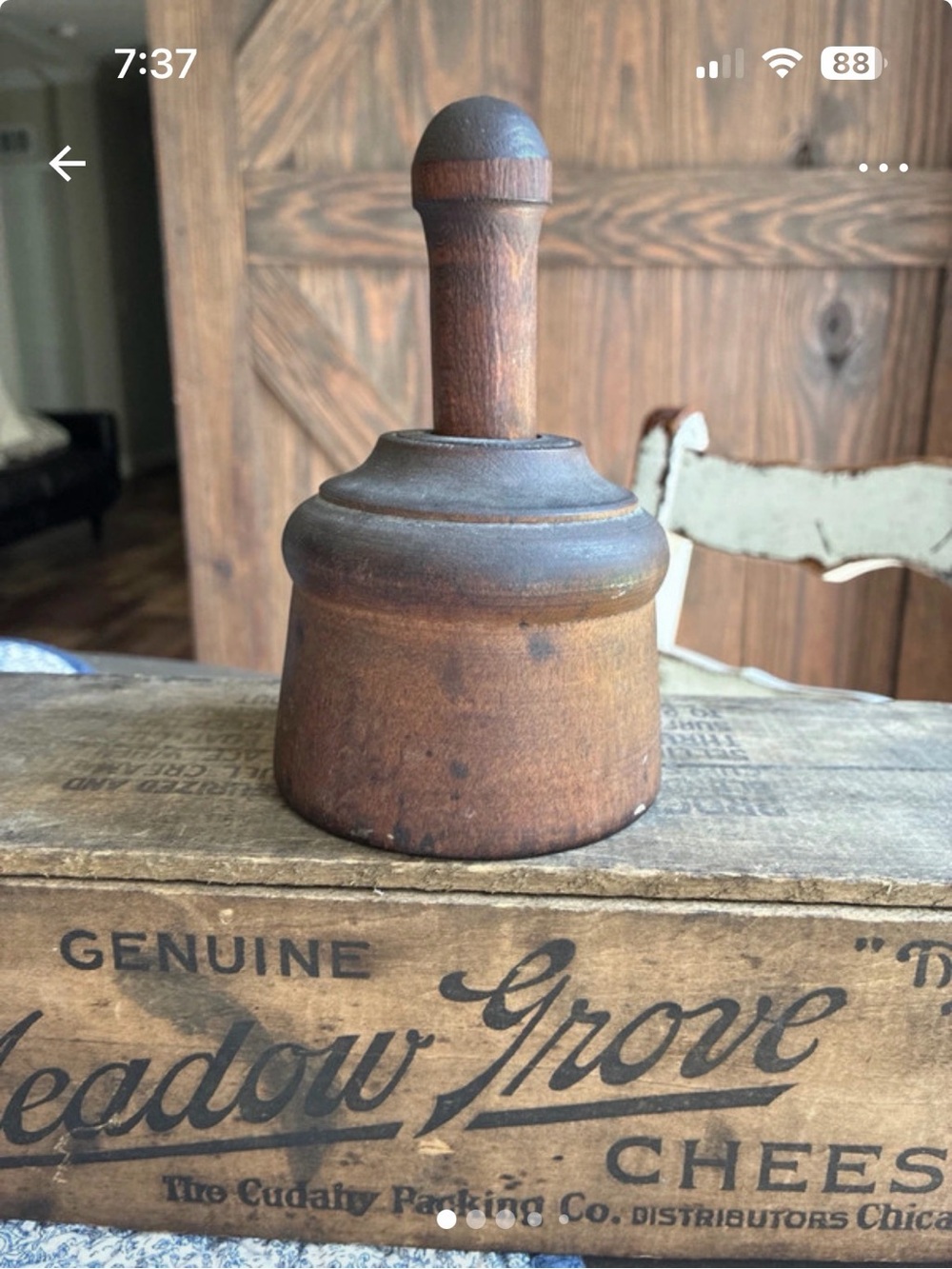 Antique  Wooden Butter mold  - Brown